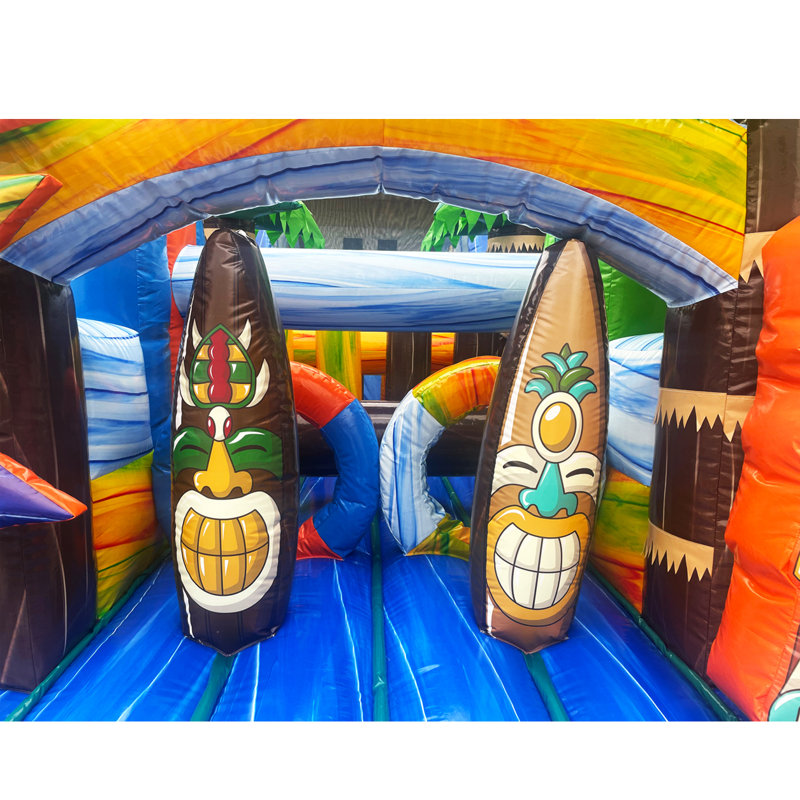 9' x 36' Inflatable Obstacle Course with Water Slide and Air Blower