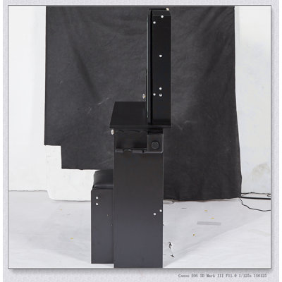 Ensemble de coiffeuse compacte avec miroir à DEL coulissant, centrale électrique et support pour sèche-cheveux pour petits espaces