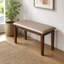 Banc rembourré en tissu brun Tech