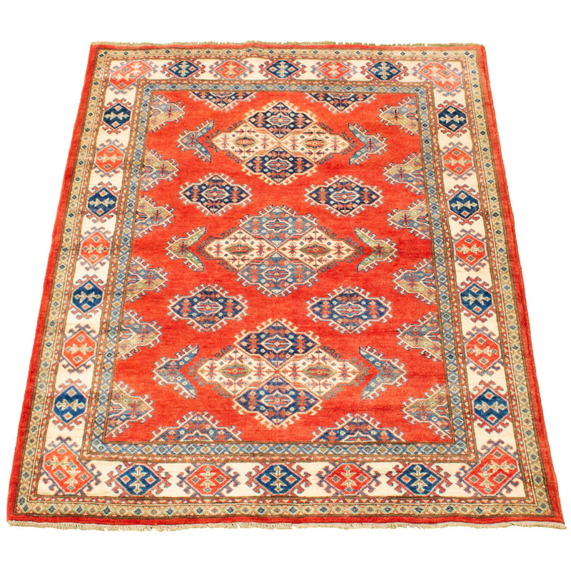 Tapis unique en laine noué à la main gazni brun des années 2010 de 6 pi 4 po x 6 pi 8 po Qaiden