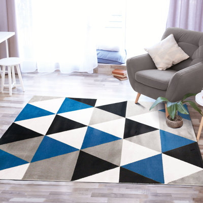Merida Geometric Shag Area Rug