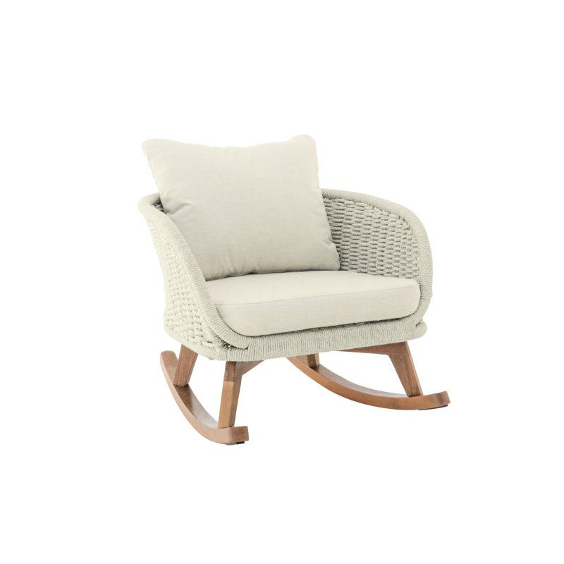 Chaise beige moderne avec coussins imperméables de haute qualité, idéale pour les espaces extérieurs., Beige