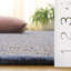 Tapis bleu en laine / coton touffeté à la main Teressa-1675419900