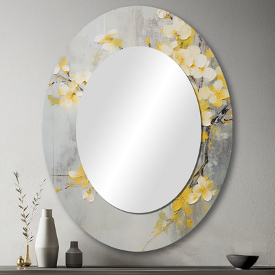 Apple Blossom Harmony XV - Miroir mural ovale traditionnel