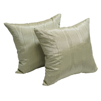 Moire Moss Cotton Blend Reversible Throw Pillow