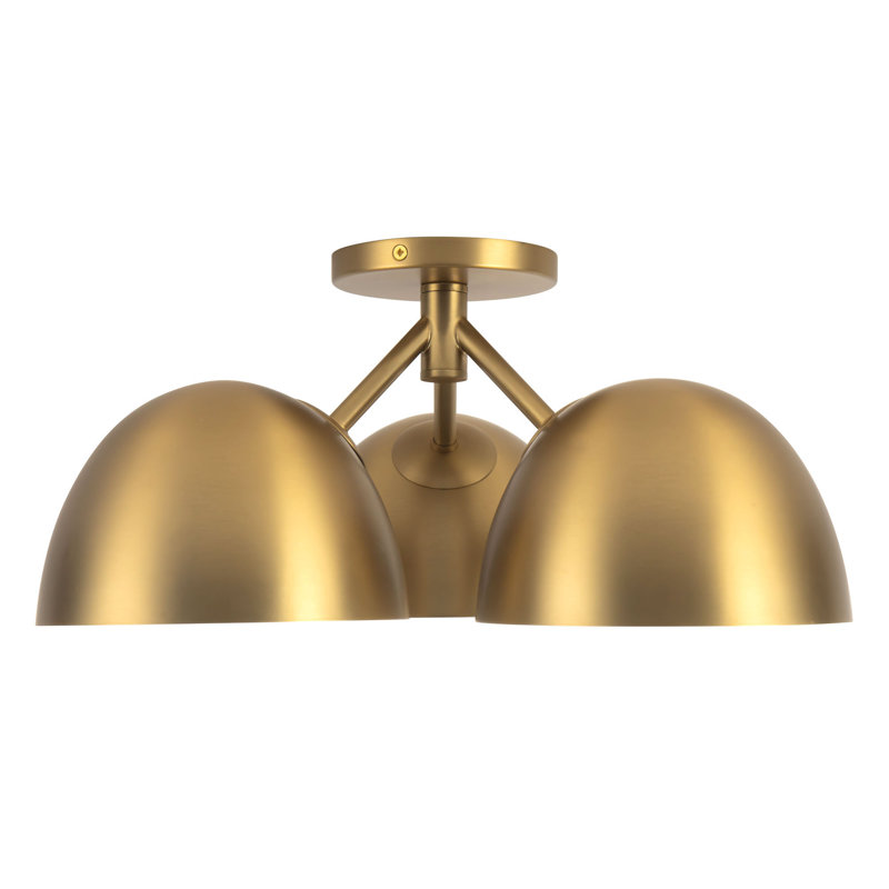 Fosso 17-in Gold Semi-Flush Mount, Brushed Gold