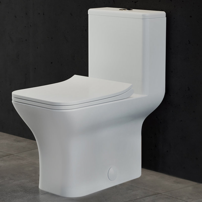 Carre One-Piece Square Toilet Dual-Flush 1.1/1.6 gpf, Glossy White