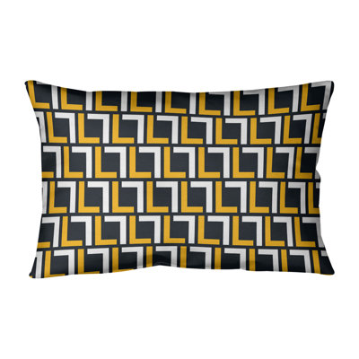 Geometric Leather/Suede Reversible Throw Pillow