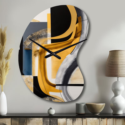 Horloge murale 3D Glam Gold and Black Expression IV