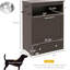 Armoire à fournitures brune pour animaux de compagnie - Comprend des bols surélevés pour faciliter l'alimentation et l'organisation avec un espace de rangement