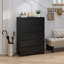 HOMCOM Chest of Drawers with 5 Drawers, Modern Dresser for Bedroom, Black