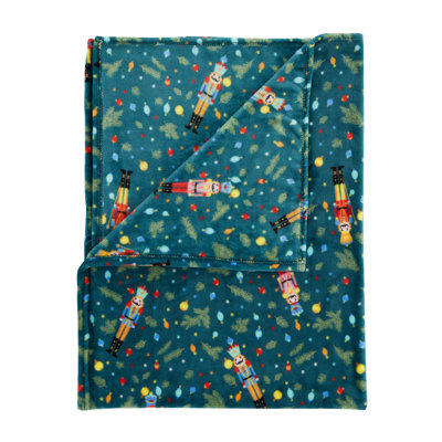 Christmas Nutcracker Fleece Cosy Blanket Throw