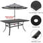 Rectangular Metal Outdoor Dining Table With Umbrella Hole , 167.9cm cm W 93.5cm cm D