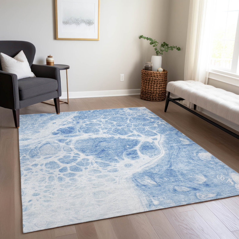 Washable Abstract Indoor / Outdoor Rug, Rectangle 8' x 10'