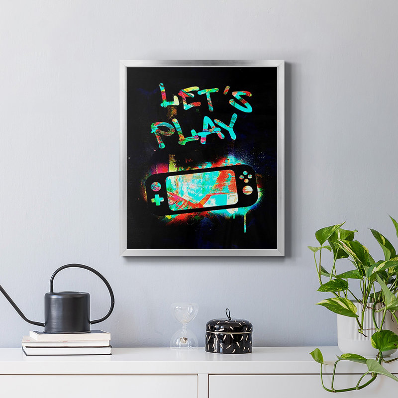 Toile encadrée de qualité supérieure Gamer Tag III - prête à être accrochée, Argent, H 24 po x l 20 po