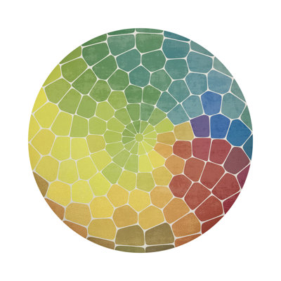 Mosaic Vegan Leather Round Pebble Placemat