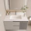 Comptoir de meuble-lavabo en marbre de 37 po, comptoir avec 1 trou pré-percé, comptoir de salle de bain avec lavabo central rectangulaire encastré et dosseret de 4 po de hauteur