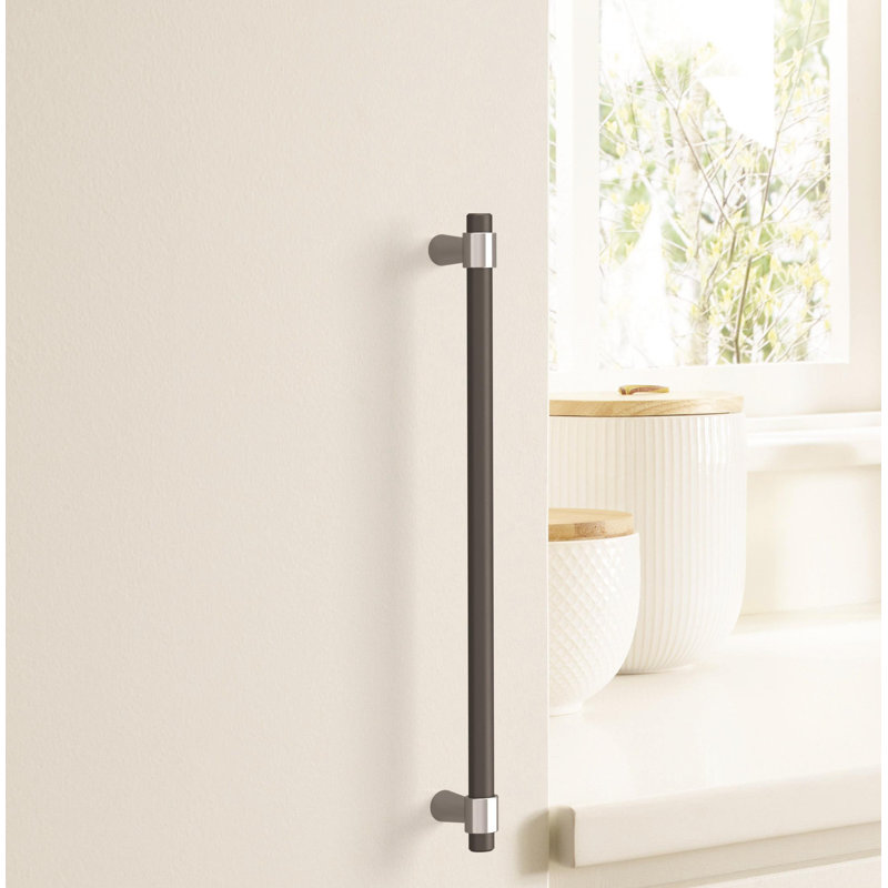 Amerock Mergence Bar Pull, 6 5/16", Polished Chrome/Matte Black
