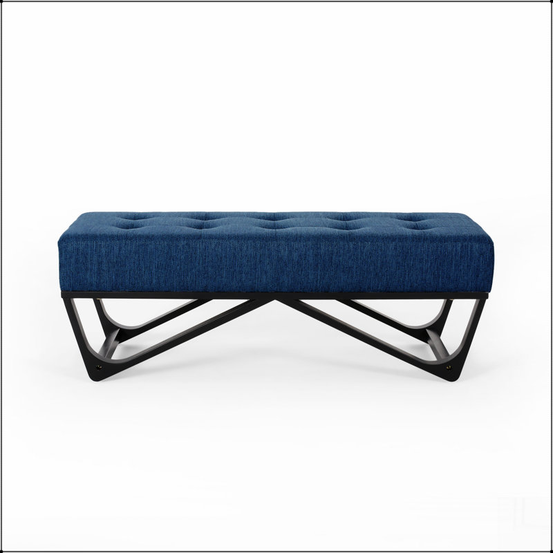 Navy  Ottoman Simple design, comfortable and durable, multi-functional bench