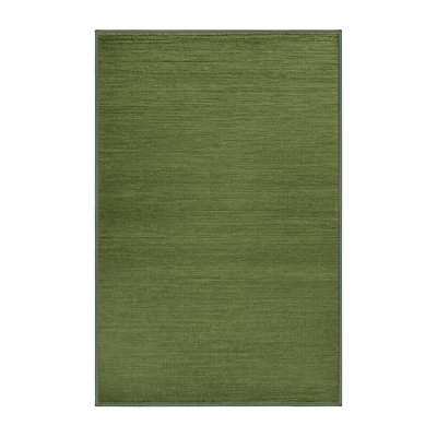 Machine Washable Solid Green Area Rug