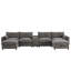 136" Modular Sectional Sofa With Console, Cup Holder, USB Charger, Movable Storage Ottoman, Pull-Line & Tufted Design, U-Shaped Oversized Chenille Sofa For Living Room & Apartment