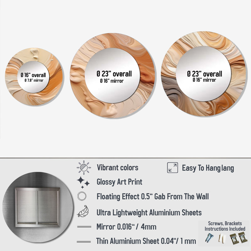 Devala Metal Round Mirror