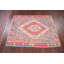 Tapis de zone en laine rouge/gris/beige 3 pi 9 po x 4 pi noué la one-of-kind à la main Rayle