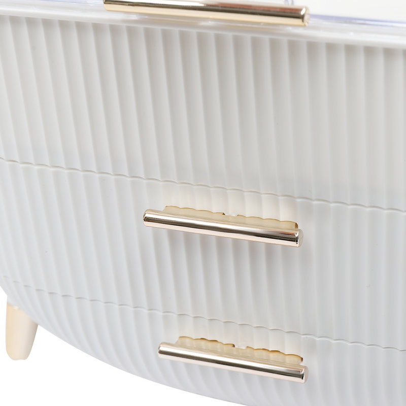 Boîte de rangement pour cosmétiques de haute qualité + porte-brosse, Blanc