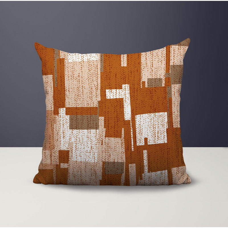Oreiller réversible Samie, Orange, 18 x 18