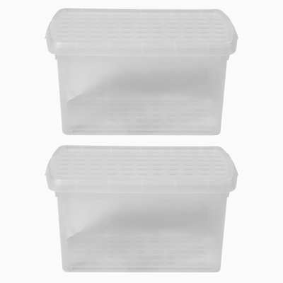 Wham Clip Rectangular Plastic Storage Boxes with Secure Clip Lock Lids Clear/Clear/Clear