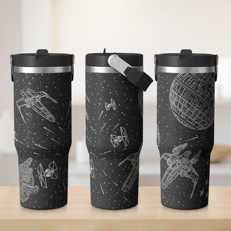 Gobelet 30 oz avec couvercle et poignée Gobelets isothermes en acier inoxydable Bouteille d'eau mignonne avec Flip (constellation d'astronomie)