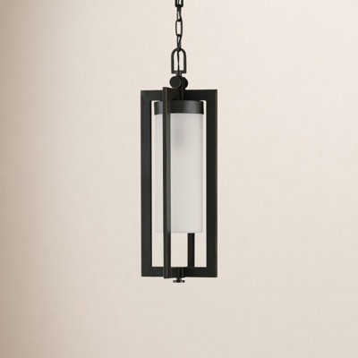Melvin Frosted Outdoor Metal Hanging Lantern