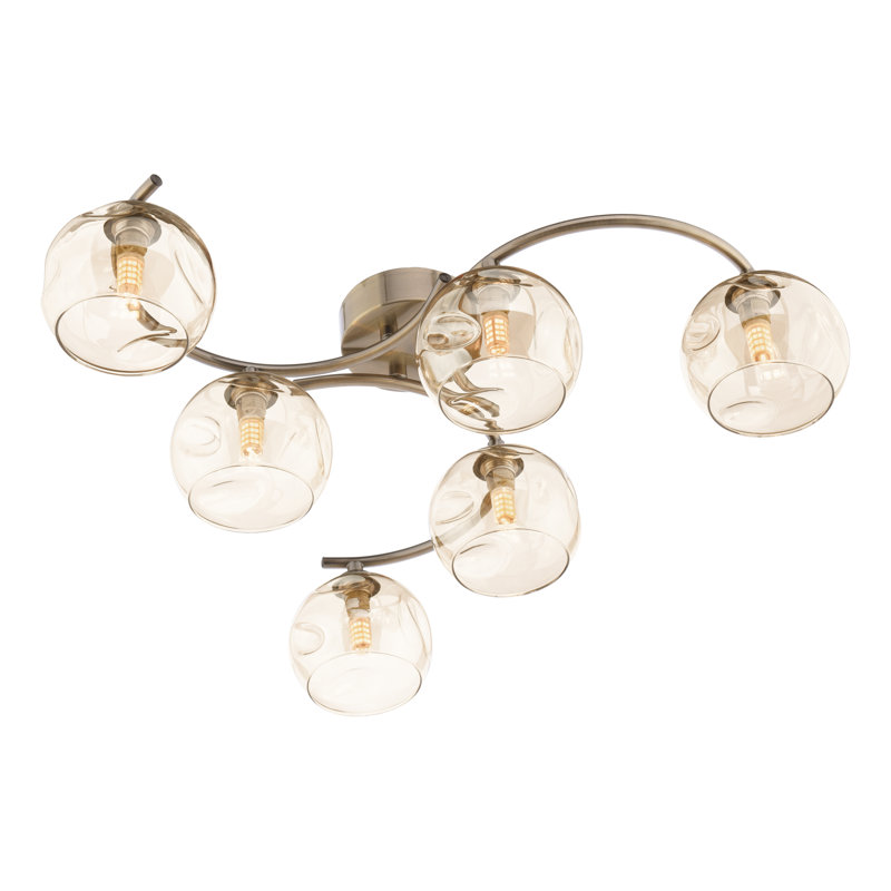 Flush Mount, Antique Brass, 16" H x 61" W x 61" D