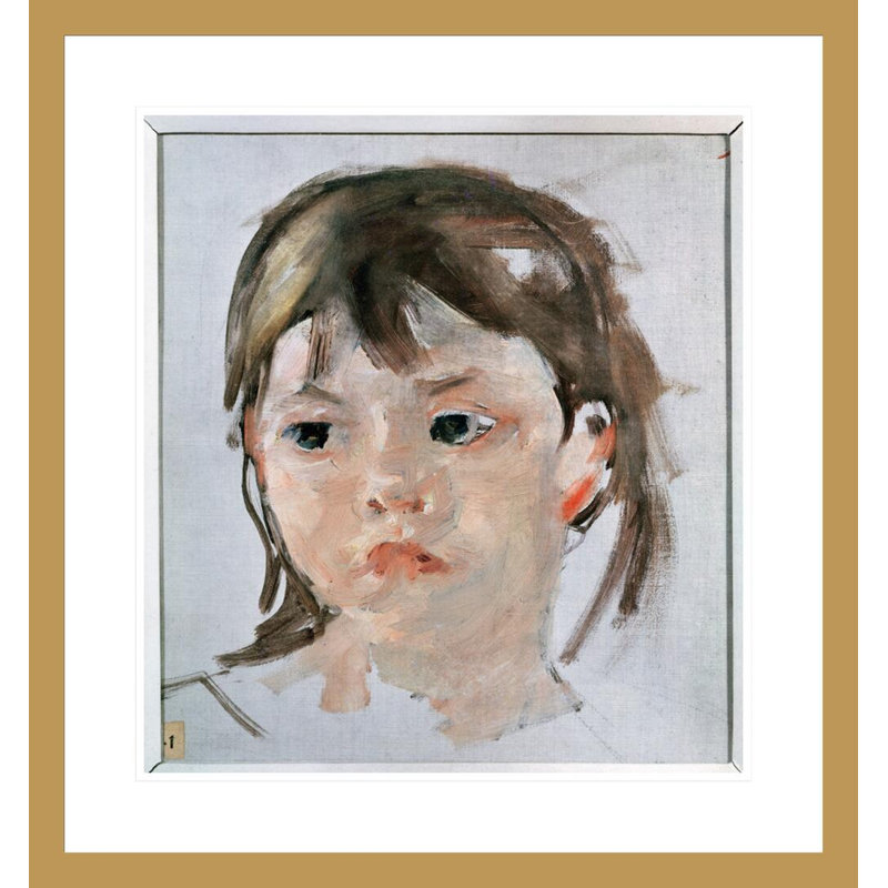 Tête de jeune fille (huile sur toile) par Mary Cassatt, H 25,15 po x l 23,5 po