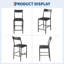 Ensemble de 2 tabourets de bar à hauteur de comptoir de 24 pouces, chaises rembourrées en cuir de polyuréthane avec dossier et repose-pieds, sièges robustes pour bars à domicile et cuisines, noir-132917034