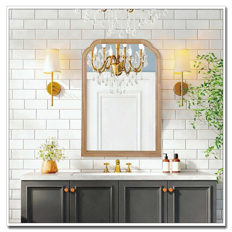 Miroir de coin, Yellow Brown, H 30 po x l 20 po