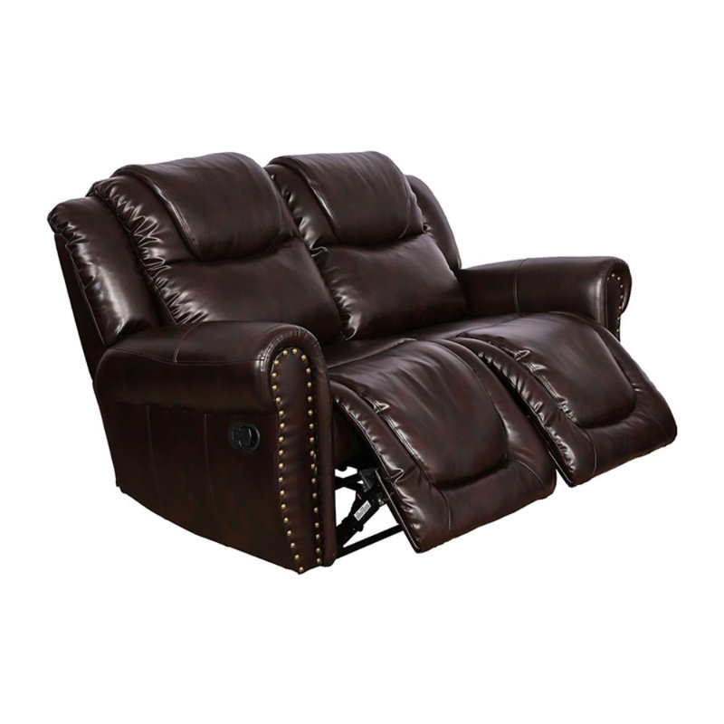65'' Pillow Top Arm Vegan Leather Reclining Loveseat for Living Room