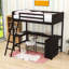 Lit mezzanine simple avec bureau, tablettes et garde-corps-1288996943
