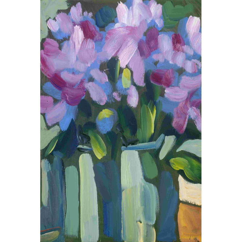 Fleurs de printemps violettes V, H 18 po x l 12 po