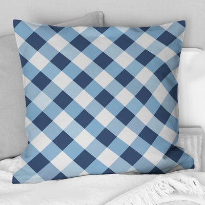 Imprimé vichy bleu et blanc - coussin décoratif moderne