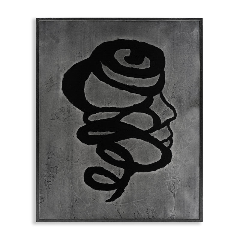 Estampe numérique tourbillonnante foncée, dessin de Vanna Lam, H 14 po x l 11 po, Giclée encadrée noir minuit