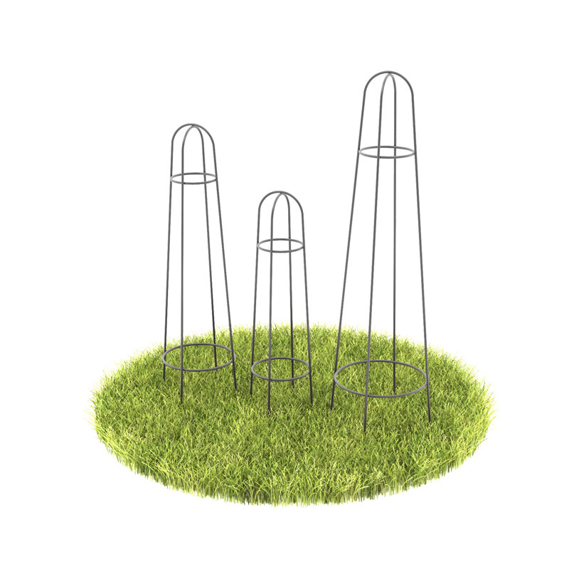 Anesia Metal Plant Support, Grey, 60cm H x 18cm W x 18cm D, 3