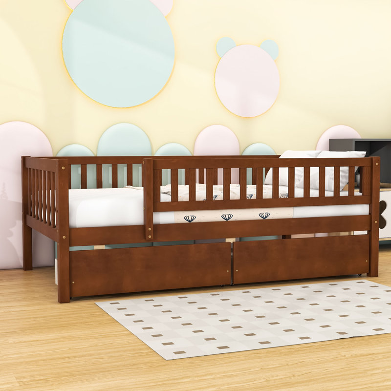 Ormond Daybed with Dual Drawers and Slats, Walnut, Twin