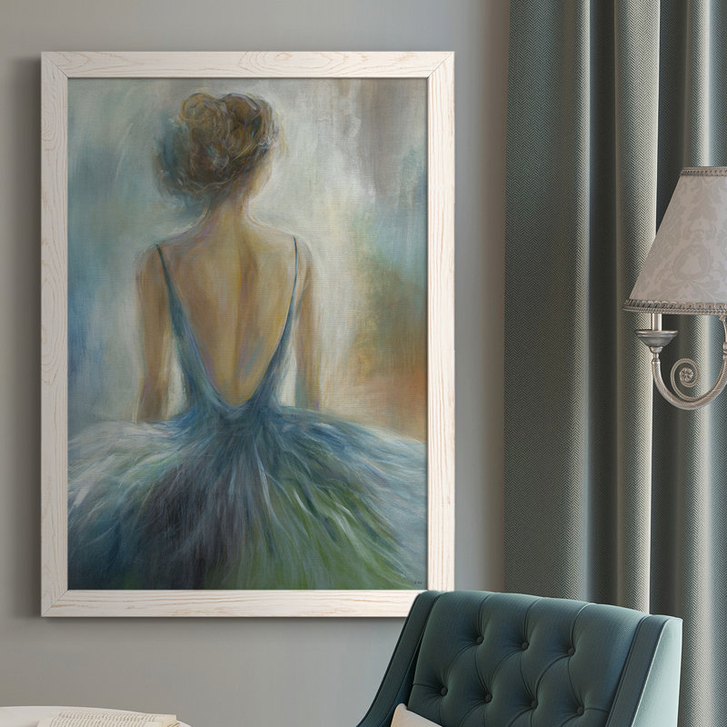 «Forgette Lady in Blue», reproduction d'art sur toile simple, H 43,5 po x l 31,5 po x P 1 po, Blanc