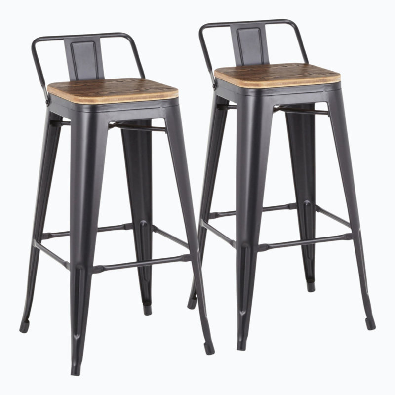 Tabouret de bar industriel à dossier bas Oregon