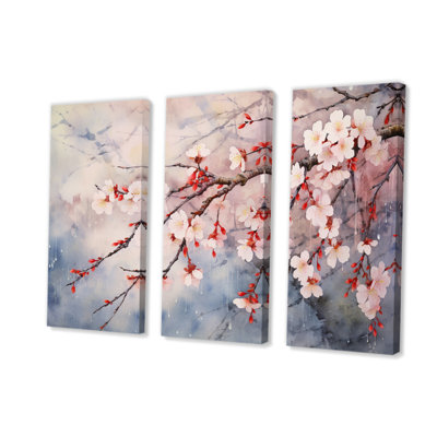 " Flower Whispers Cherry Blossoms " 3 - Pieces
