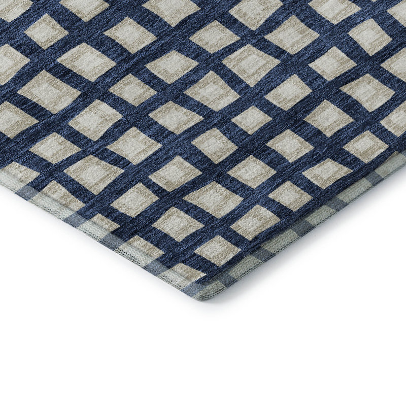 Premium Machine Washable Parramatta Blue Rug, Rectangle 9' x 12'