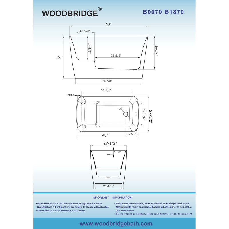 Baignoire rectangulaire autoportante 48 po x 27,5 po avec siège intégré, antidérapant, pour petits espaces, Nickel brossé