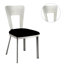 2 chaises d'appoint de salle à manger en métal avec revêtement en microfibre noire, 2 pièces