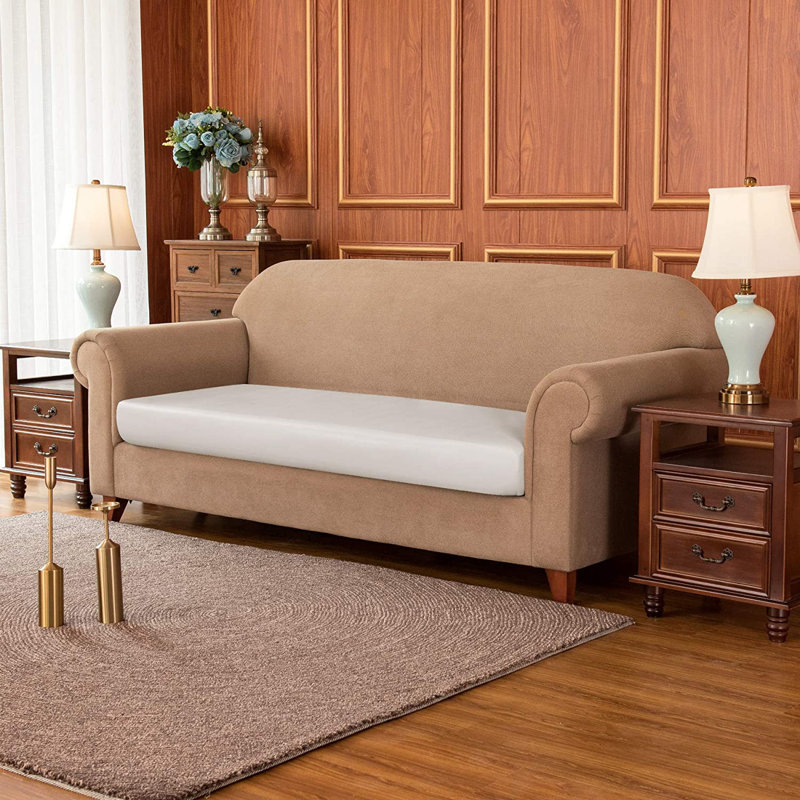Box Cushion Sofa Slipcover, Ivory